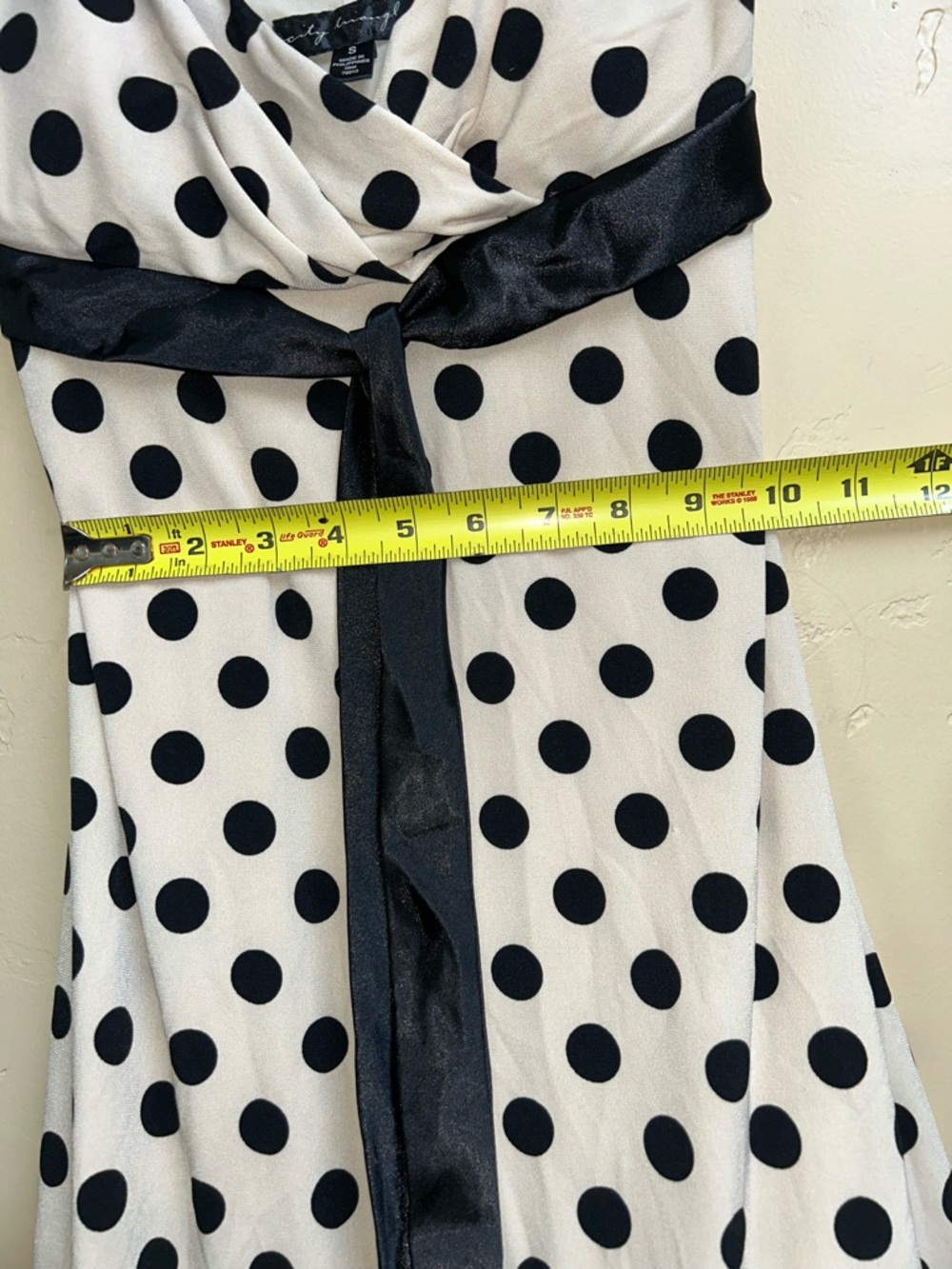🔥5/$30🔥 Polka Dot Tie Waist Pinup Dress | City Triangles | Size Small - Picture 10 of 10